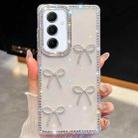 For Samsung Galaxy A55 5G Diamond Glitter Bow-knot Four-Corner Shockproof Phone Case(Transparent) - 1