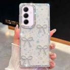 For Samsung Galaxy A35 5G Diamond Glitter Bow-knot Four-Corner Shockproof Phone Case(Transparent Stars) - 1