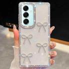 For Samsung Galaxy A17 5G Diamond Glitter Bow-knot Four-Corner Shockproof Phone Case(Transparent) - 1
