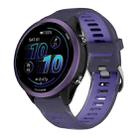 22mm Silver Steel Buckle Translucent Color Silicone Watch Band(Purple) - 1