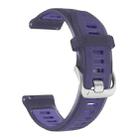 22mm Silver Steel Buckle Translucent Color Silicone Watch Band(Purple) - 3