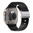For Apple Watch 46mm / 49mm / 45mm / 44mm Magnetic Clasp Silicone Watch Band(Black) - 1