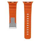 For Apple Watch 46mm / 49mm / 45mm / 44mm Magnetic Clasp Silicone Watch Band(Orange) - 3