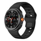 For Samsung Galaxy Watch8 / Watch8 Classic Wave Reverse Buckle Silicone Watch Band(Black) - 1