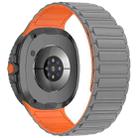 For Samsung Galaxy Watch8 / Watch8 Classic Tri-beads Magnetic Silicone Watch Band(Gray Orange) - 2