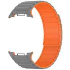 For Samsung Galaxy Watch8 / Watch8 Classic Tri-beads Magnetic Silicone Watch Band(Gray Orange) - 3