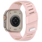 For Apple Watch 46mm / 49mm / 45mm / 44mm Oblique Buckle Breathable Two-Color Silicone Watch Band(Oxford Pink Rose Gray) - 2