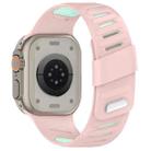 For Apple Watch 46mm / 49mm / 45mm / 44mm Oblique Buckle Breathable Two-Color Silicone Watch Band(Oxford Pink Misty Mint) - 2