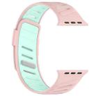 For Apple Watch 46mm / 49mm / 45mm / 44mm Oblique Buckle Breathable Two-Color Silicone Watch Band(Oxford Pink Misty Mint) - 3
