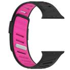 For Apple Watch 46mm / 49mm / 45mm / 44mm Oblique Buckle Breathable Two-Color Silicone Watch Band(Black Barbie Pink) - 3