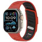 For Apple Watch 46mm / 49mm / 45mm / 44mm Oblique Buckle Breathable Two-Color Silicone Watch Band(Red Black) - 1