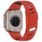 For Apple Watch 46mm / 49mm / 45mm / 44mm Oblique Buckle Breathable Two-Color Silicone Watch Band(Red Black) - 2