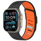 For Apple Watch 46mm / 49mm / 45mm / 44mm Oblique Buckle Breathable Two-Color Silicone Watch Band(Black Orange) - 1