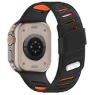 For Apple Watch 46mm / 49mm / 45mm / 44mm Oblique Buckle Breathable Two-Color Silicone Watch Band(Black Orange) - 2