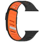 For Apple Watch 46mm / 49mm / 45mm / 44mm Oblique Buckle Breathable Two-Color Silicone Watch Band(Black Orange) - 3