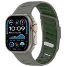 For Apple Watch 46mm / 49mm / 45mm / 44mm Oblique Buckle Breathable Two-Color Silicone Watch Band(Olive Green Gray Army Pants Khaki) - 1