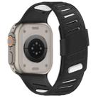 For Apple Watch 46mm / 49mm / 45mm / 44mm Oblique Buckle Breathable Two-Color Silicone Watch Band(Black White) - 2