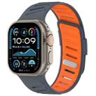 For Apple Watch 46mm / 49mm / 45mm / 44mm Oblique Buckle Breathable Two-Color Silicone Watch Band(Gray Orange) - 1
