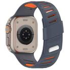 For Apple Watch 46mm / 49mm / 45mm / 44mm Oblique Buckle Breathable Two-Color Silicone Watch Band(Gray Orange) - 2