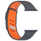 For Apple Watch 46mm / 49mm / 45mm / 44mm Oblique Buckle Breathable Two-Color Silicone Watch Band(Gray Orange) - 3