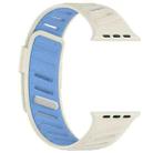 For Apple Watch 46mm / 49mm / 45mm / 44mm Oblique Buckle Breathable Two-Color Silicone Watch Band(Antique White Misty Blue) - 2