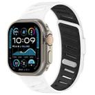 For Apple Watch 46mm / 49mm / 45mm / 44mm Oblique Buckle Breathable Two-Color Silicone Watch Band(White Black) - 1