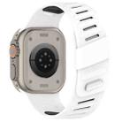 For Apple Watch 46mm / 49mm / 45mm / 44mm Oblique Buckle Breathable Two-Color Silicone Watch Band(White Black) - 2