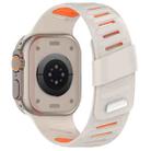 For Apple Watch 46mm / 49mm / 45mm / 44mm Oblique Buckle Breathable Two-Color Silicone Watch Band(Starlight Orange) - 2