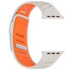 For Apple Watch 46mm / 49mm / 45mm / 44mm Oblique Buckle Breathable Two-Color Silicone Watch Band(Starlight Orange) - 3