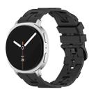 For Samsung Galaxy Watch8 / Watch8 Classic Black Buckle Round Tail Silicone Watch Band(Black) - 1