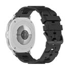 For Samsung Galaxy Watch8 / Watch8 Classic Black Buckle Round Tail Silicone Watch Band(Black) - 2