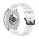 For Samsung Galaxy Watch8 / Watch8 Classic Black Buckle Round Tail Silicone Watch Band(White) - 2