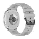 For Samsung Galaxy Watch8 / Watch8 Classic Black Buckle Round Tail Silicone Watch Band(Gray) - 2