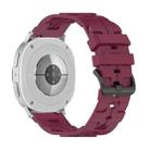 For Samsung Galaxy Watch8 / Watch8 Classic Black Buckle Round Tail Silicone Watch Band(Wine Red) - 2