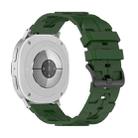 For Samsung Galaxy Watch8 / Watch8 Classic Black Buckle Round Tail Silicone Watch Band(Army Green) - 2