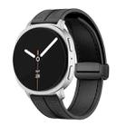 For Samsung Galaxy Watch8 / Watch8 Classic Fold Magnetic Buckle Hybrid Nylon Silicone Watch Band(Black) - 1
