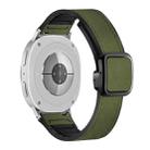 For Samsung Galaxy Watch8 / Watch8 Classic Square Magnetic Buckle Leather Skin Silicone Watch Band(Crazy Horse Green) - 1