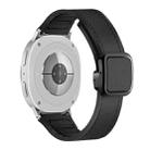 For Samsung Galaxy Watch8 / Watch8 Classic Square Magnetic Buckle Leather Skin Silicone Watch Band(Black) - 1