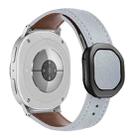 For Samsung Galaxy Watch8 / Watch8 Classic Magnetic Fold Genuine Buckle Leather Watch Band(Light Gray) - 1