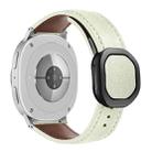 For Samsung Galaxy Watch8 / Watch8 Classic Magnetic Fold Genuine Buckle Leather Watch Band(Beige) - 1