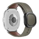 For Samsung Galaxy Watch8 / Watch8 Classic Magnetic Fold Genuine Buckle Leather Watch Band(Grey Brown) - 1