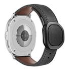 For Samsung Galaxy Watch8 / Watch8 Classic Magnetic Fold Genuine Buckle Leather Watch Band(Black) - 1