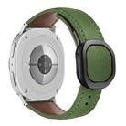 For Samsung Galaxy Watch8 / Watch8 Classic Magnetic Fold Genuine Buckle Leather Watch Band(Army Green) - 1