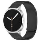 For Samsung Galaxy Watch8 / Watch8 Classic Cloud Wood Grain Magnetic Silicone Watch Band(Black) - 1