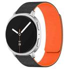 For Samsung Galaxy Watch8 / Watch8 Classic Cloud Wood Grain Magnetic Silicone Watch Band(Black Orange) - 1