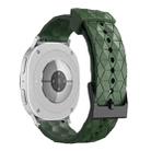 For Samsung Galaxy Watch8 / Watch8 Classic Football Texture Solid Color Silicone Watch Band(Army Green) - 2