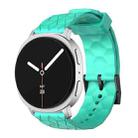 For Samsung Galaxy Watch8 / Watch8 Classic Football Texture Solid Color Silicone Watch Band(Teal) - 1