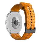 For Samsung Galaxy Watch8 / Watch8 Classic Football Texture Solid Color Silicone Watch Band(Amber Yellow) - 2