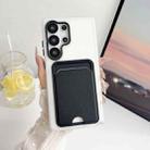 For Samsung Galaxy S24 Ultra 5G Leather Texture Card Bag Shockproof Phone Case(Black) - 1