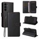 For Samsung Galaxy S25 FE 5G ENKAY RFID Blocking Wallet Kickstand Litchi Texture Leather Phone Case(Black) - 1